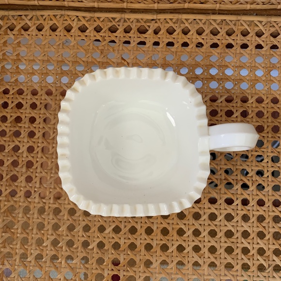 Square Milk Glass Candy Dish with Handle - Picture 3 of 4